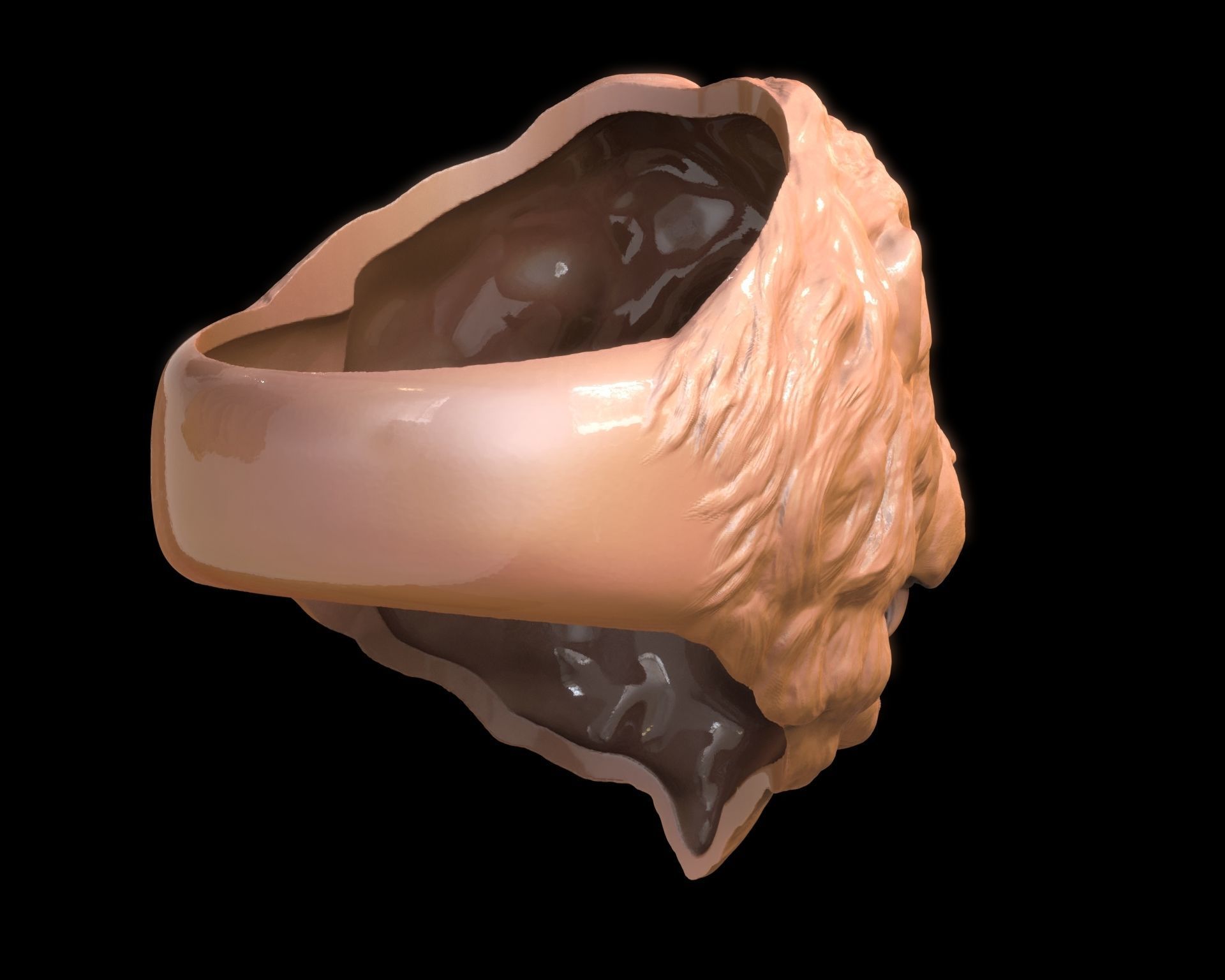 Lion Head Ring 3D print model_16