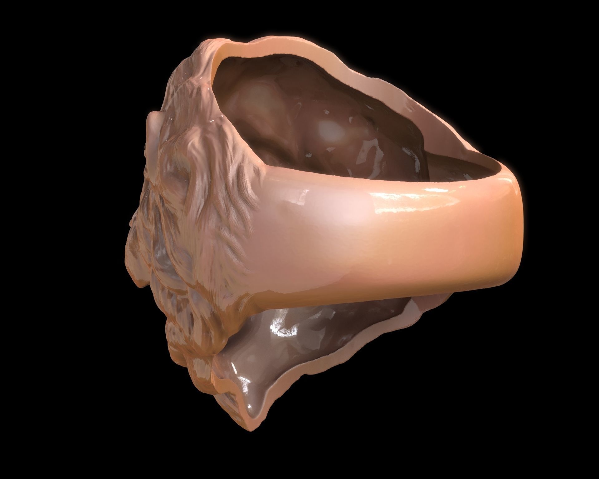 Lion Head Ring 3D print model_10