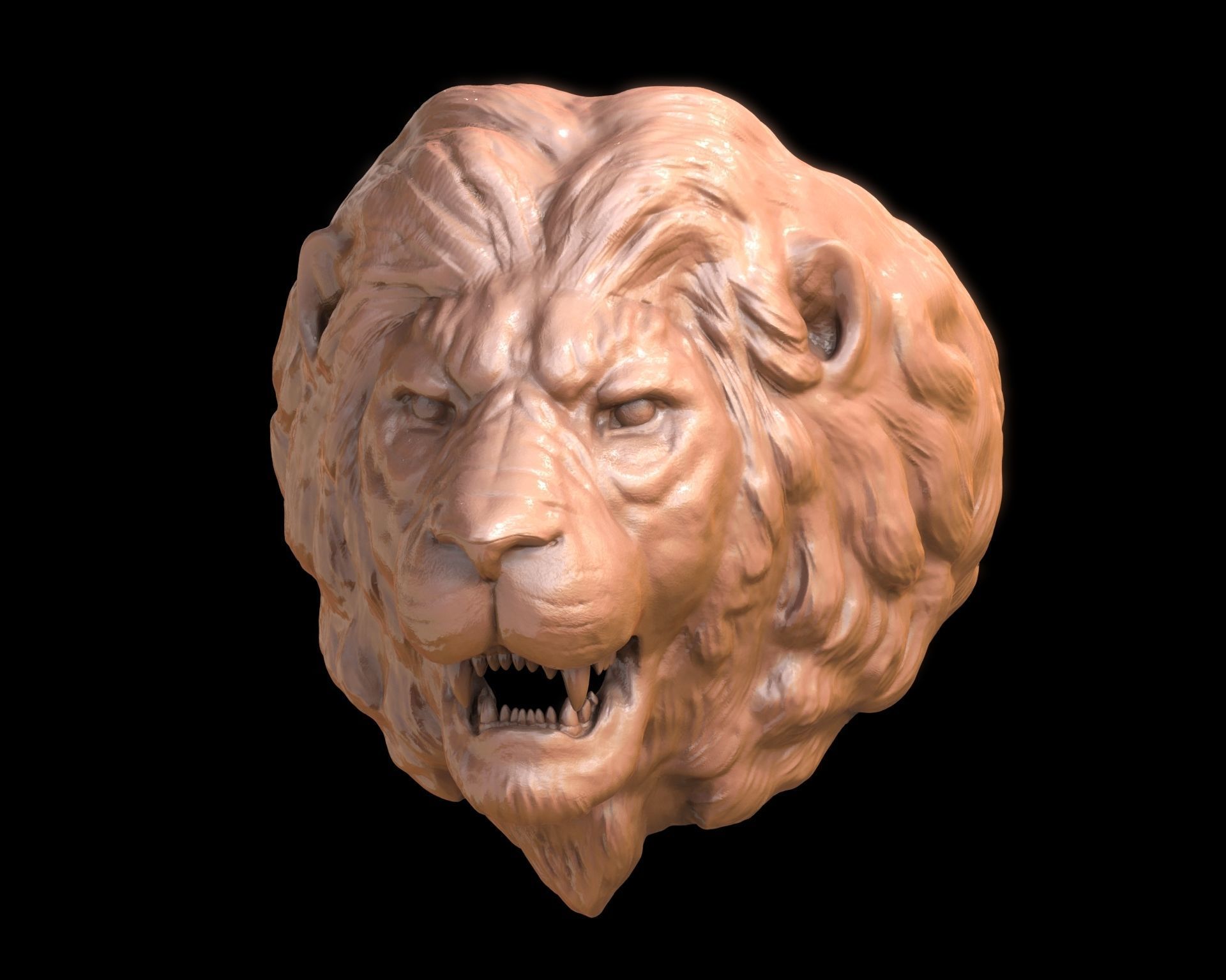 Lion Head Ring 3D print model_2