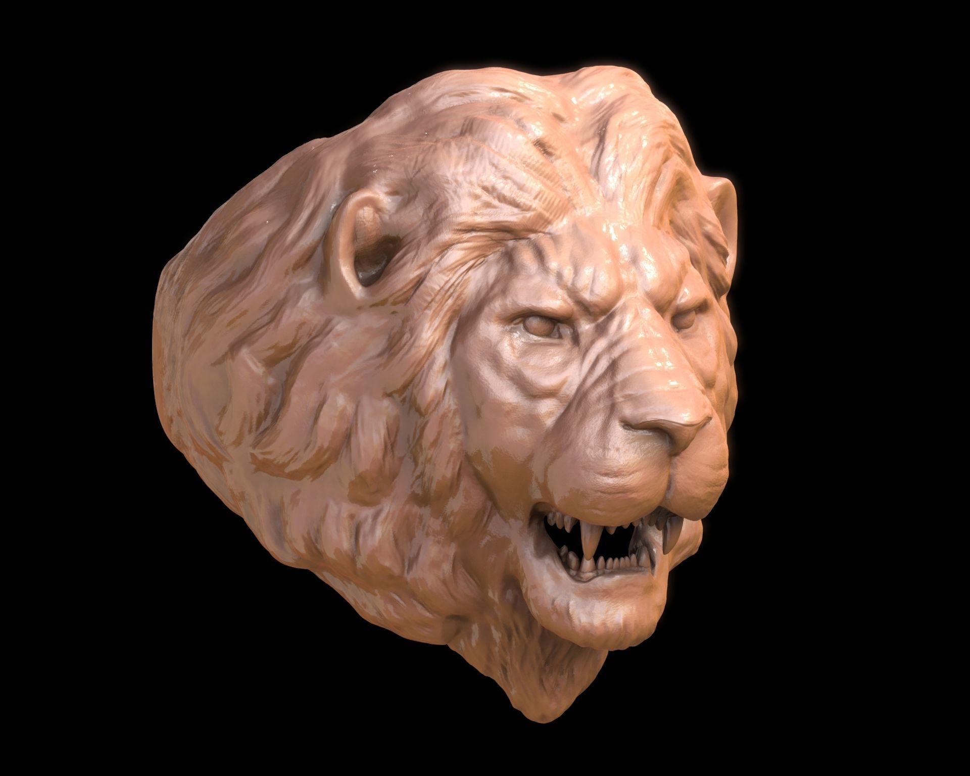 Lion Head Ring 3D print model_23