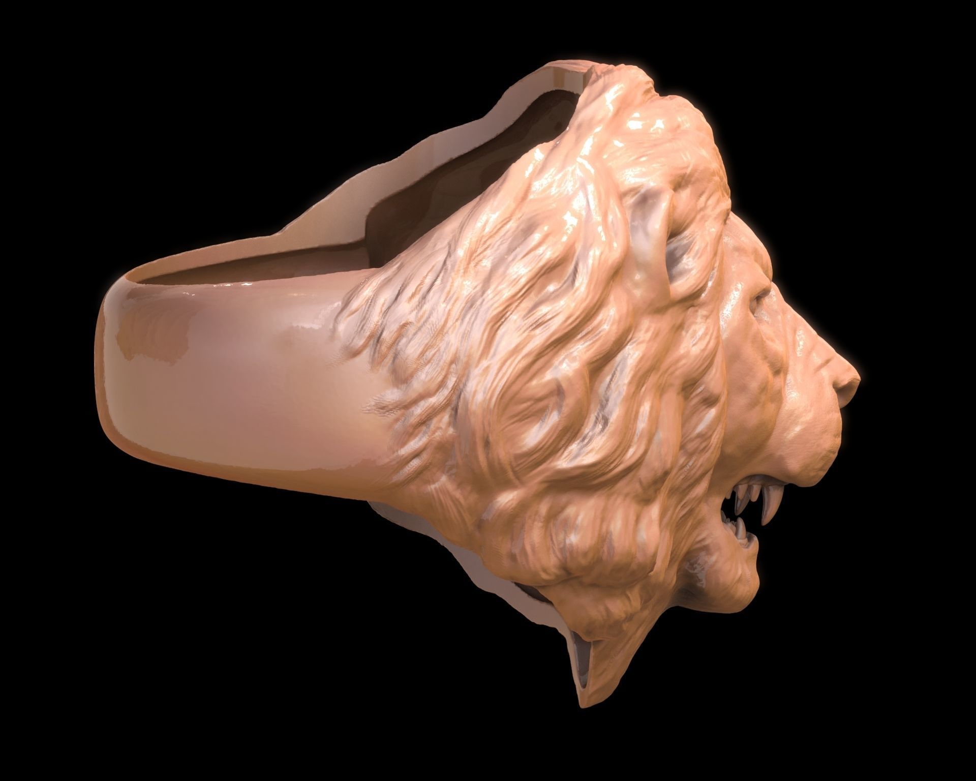 Lion Head Ring 3D print model_18