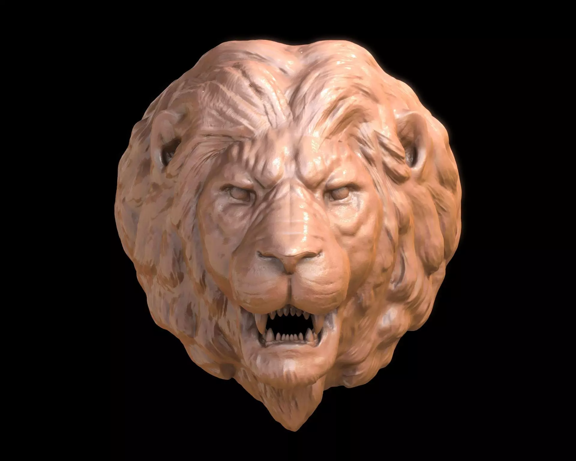 Lion Head Ring 3D print model_0
