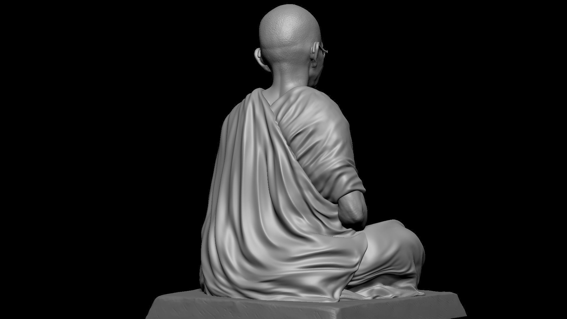 Mahatma Gandhi sculpture 3D print model_13