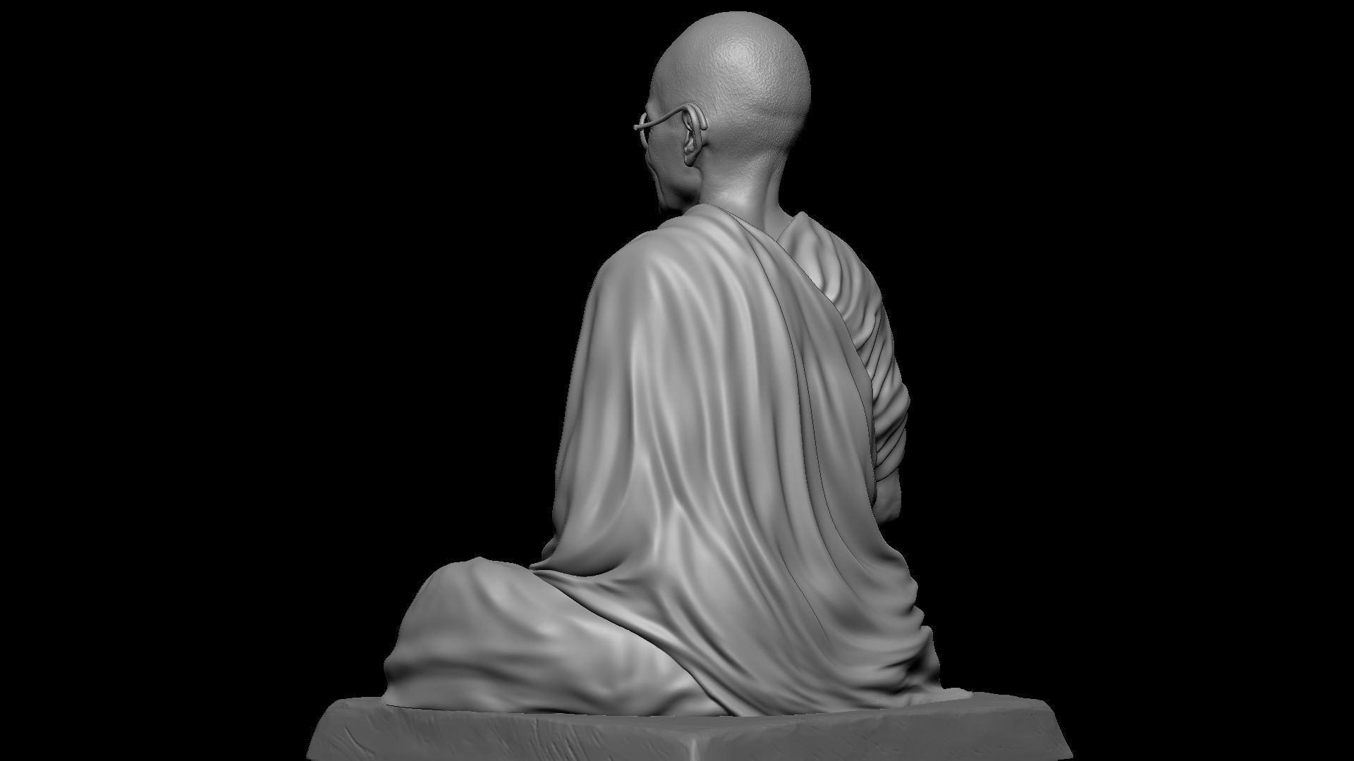 Mahatma Gandhi sculpture 3D print model_7