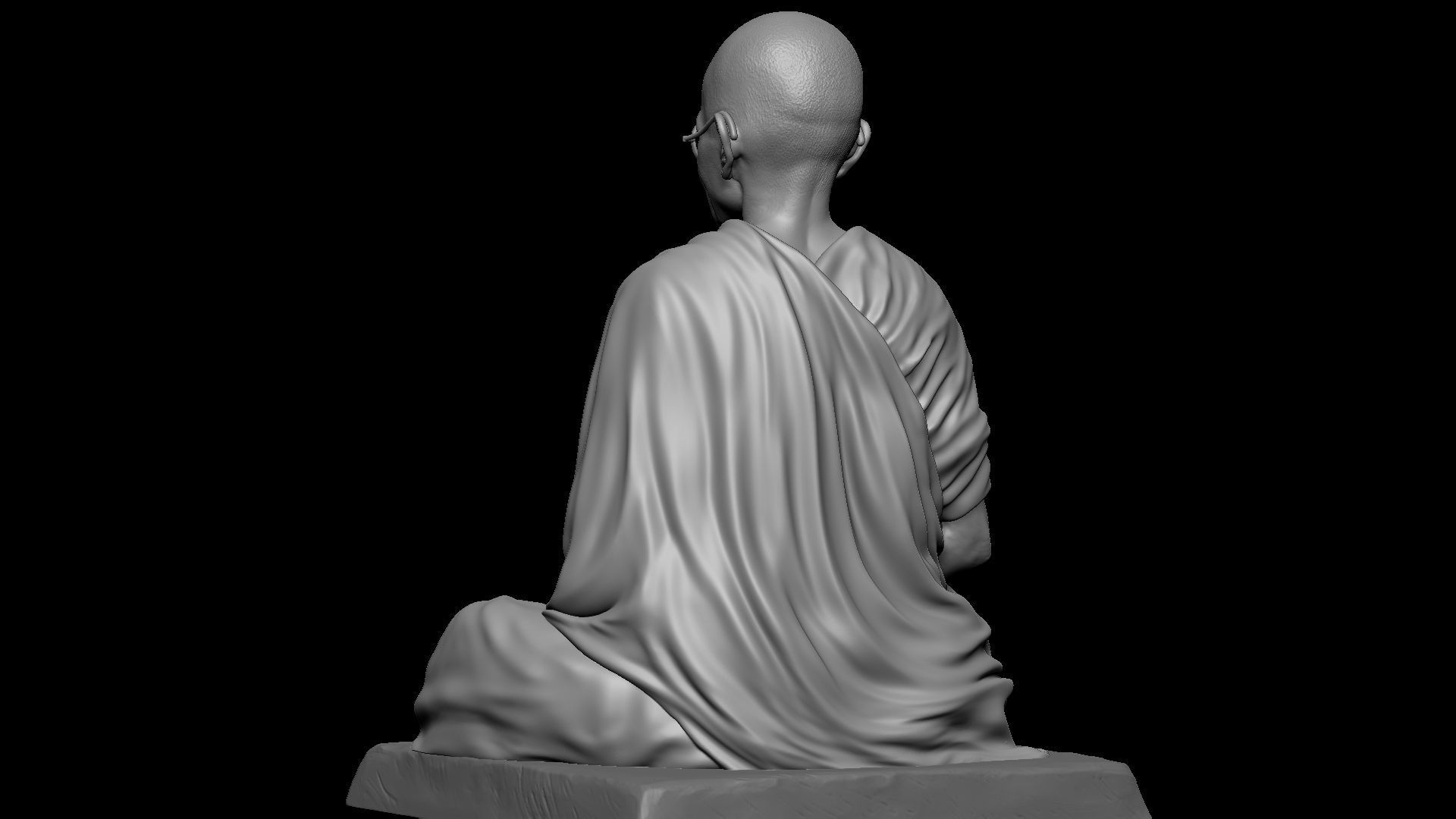 Mahatma Gandhi sculpture 3D print model_8