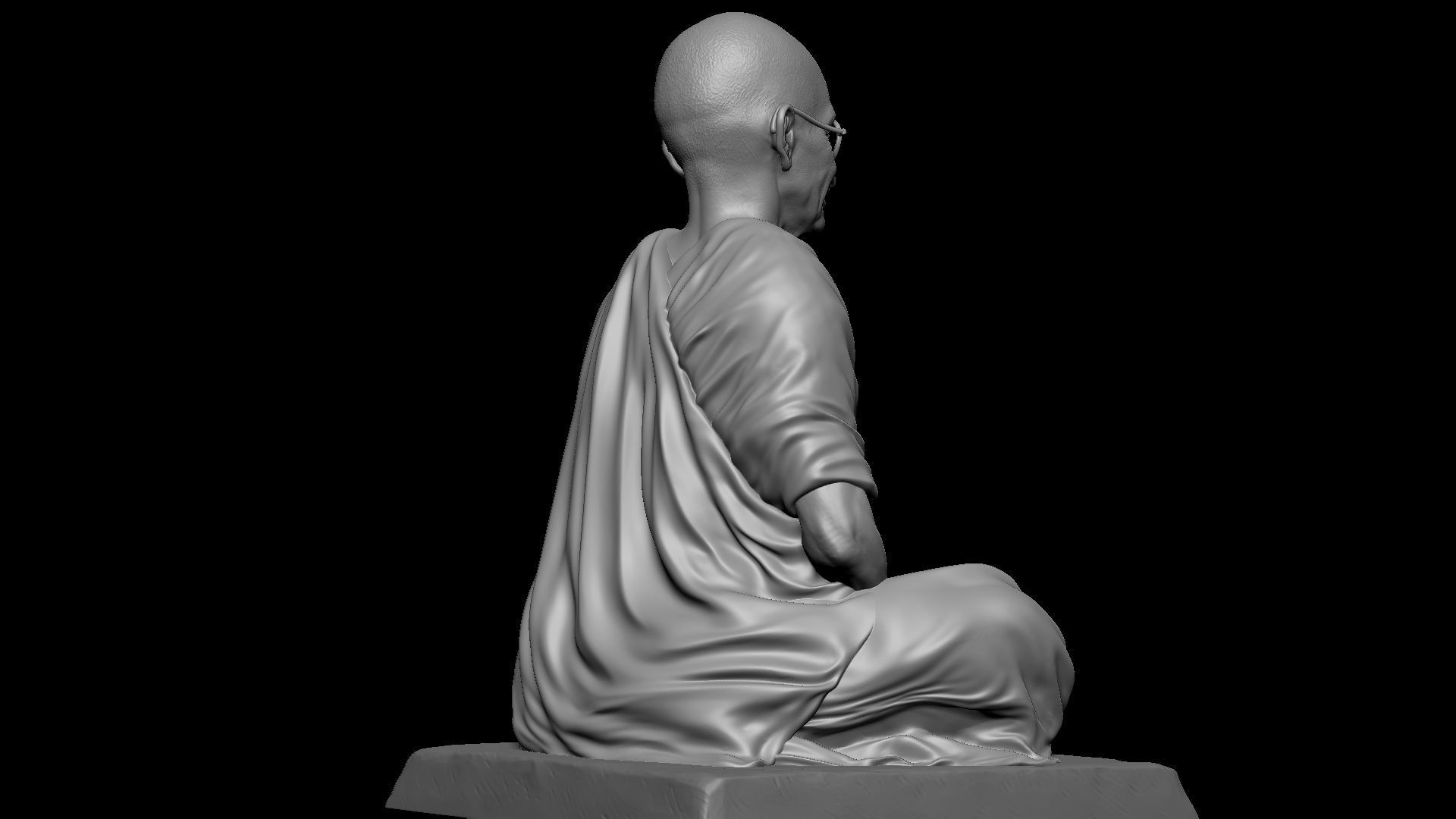 Mahatma Gandhi sculpture 3D print model_14