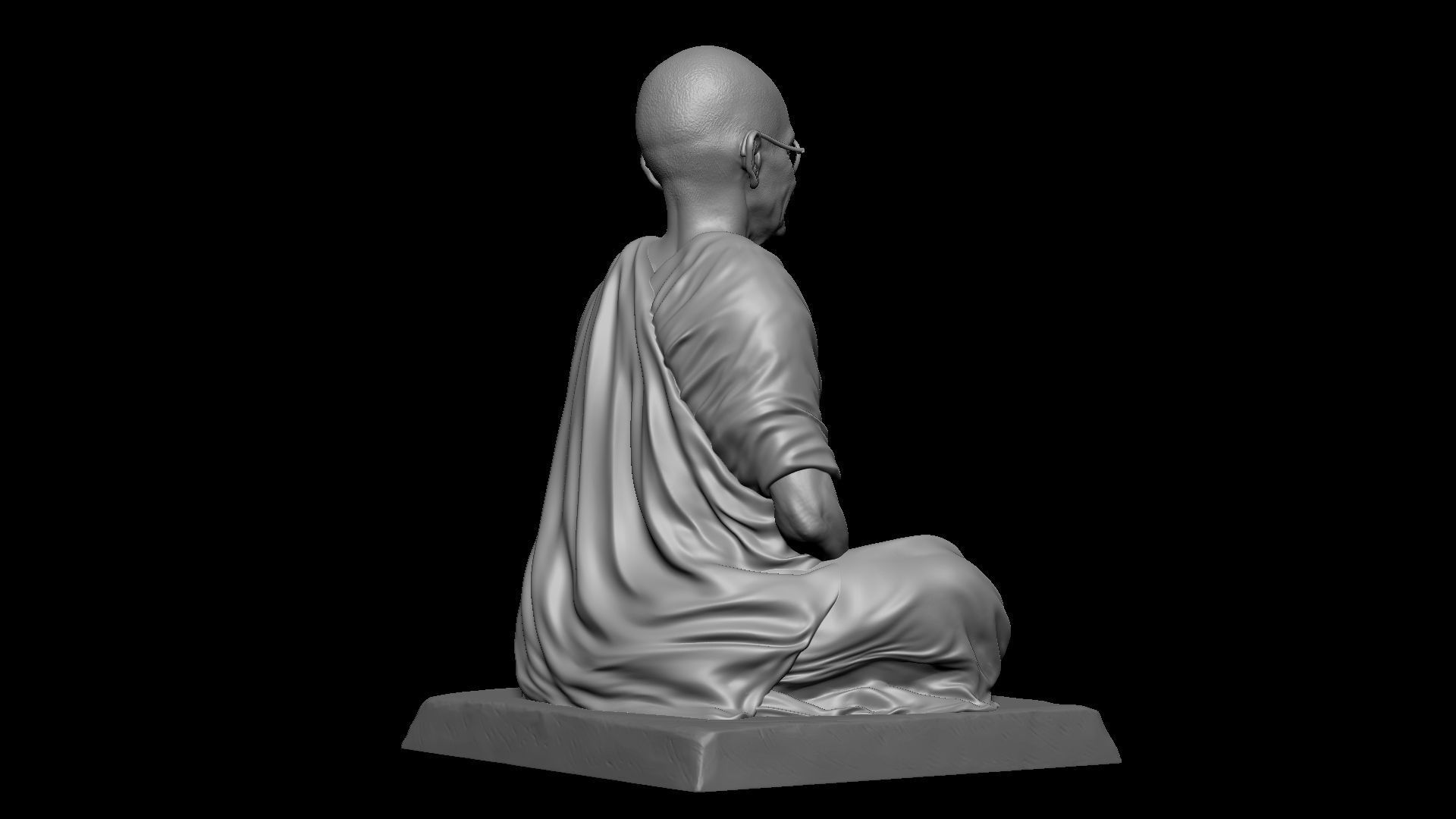 Mahatma Gandhi sculpture 3D print model_27