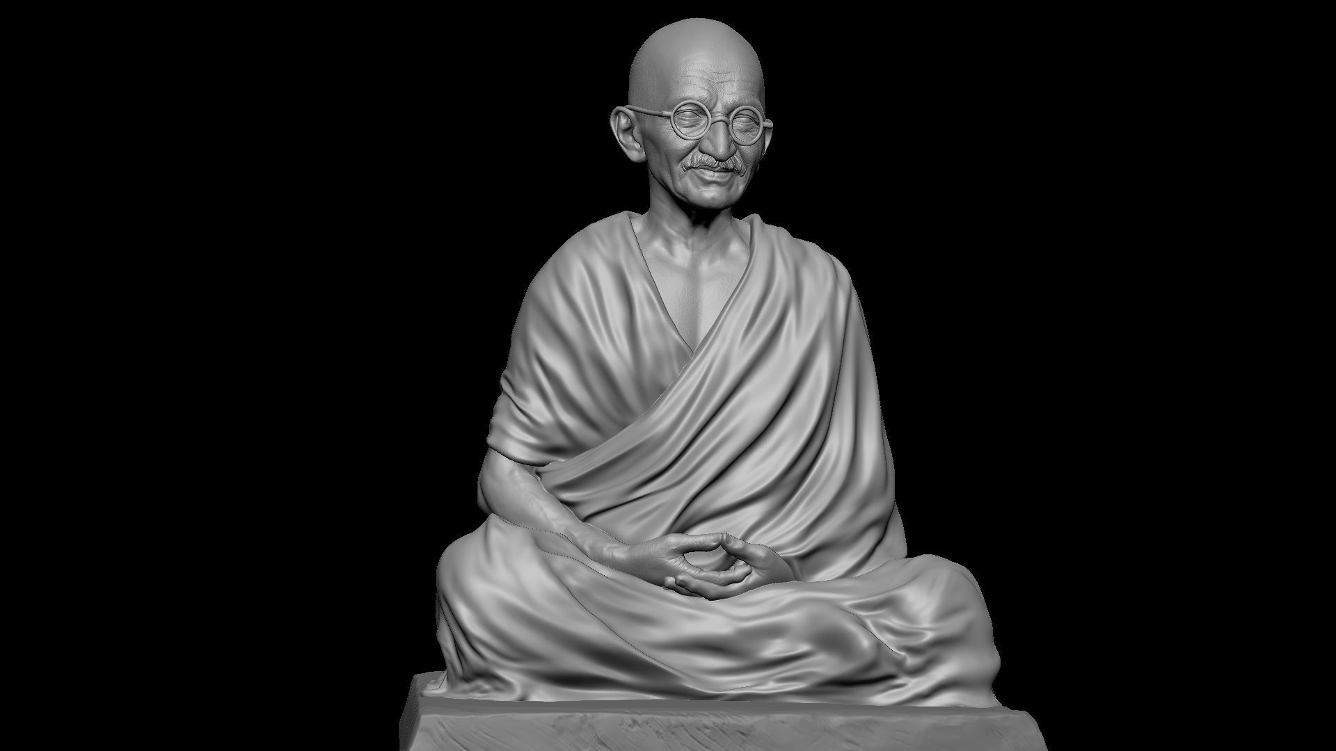 Mahatma Gandhi sculpture 3D print model_20