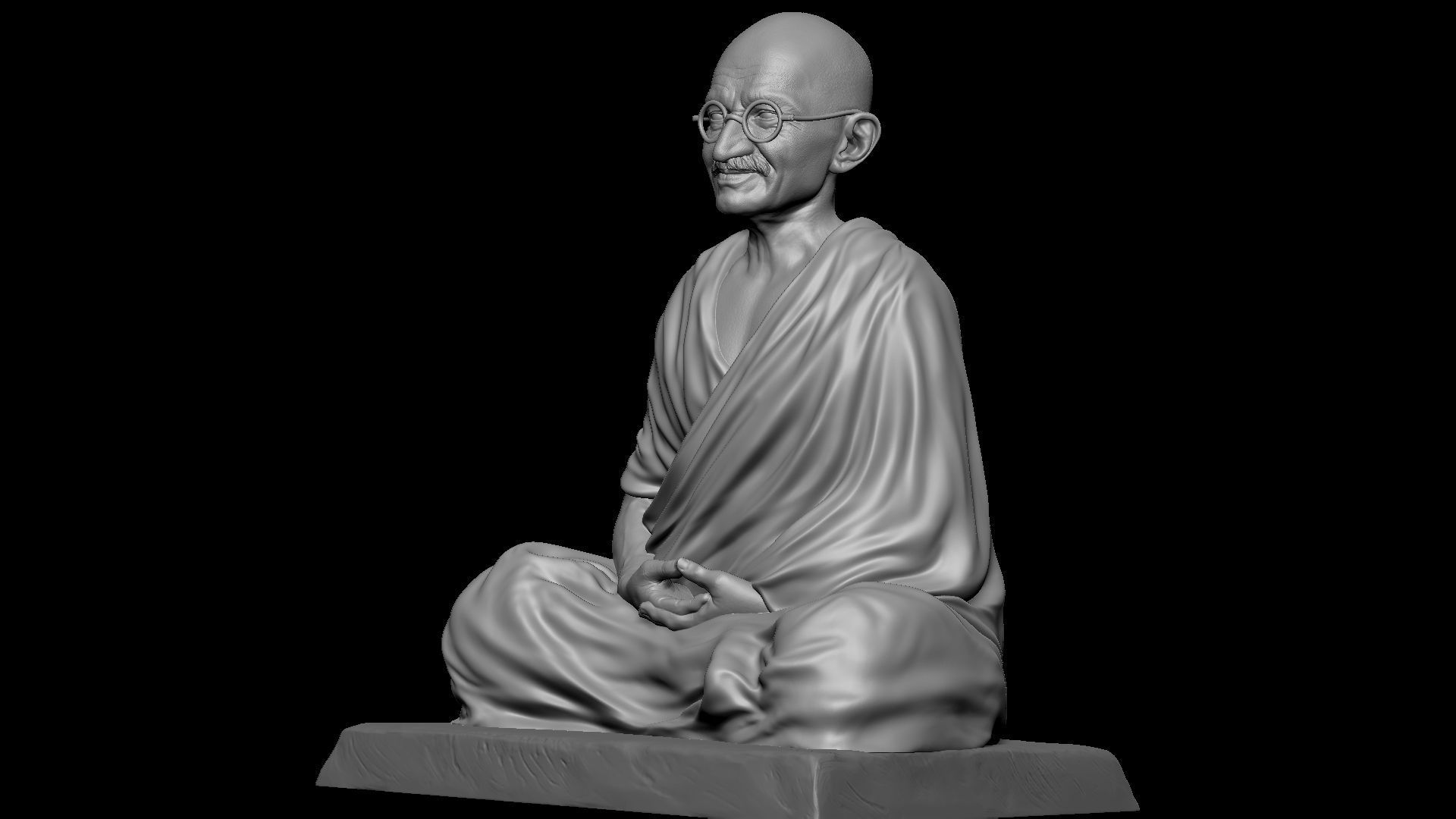 Mahatma Gandhi sculpture 3D print model_30