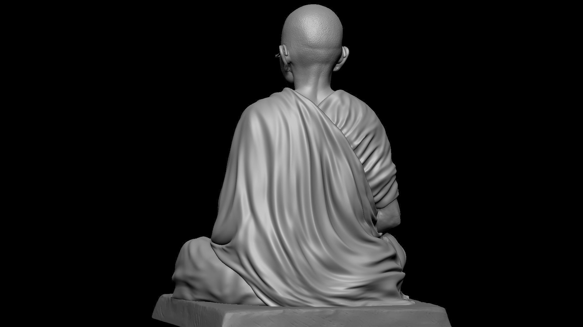 Mahatma Gandhi sculpture 3D print model_10