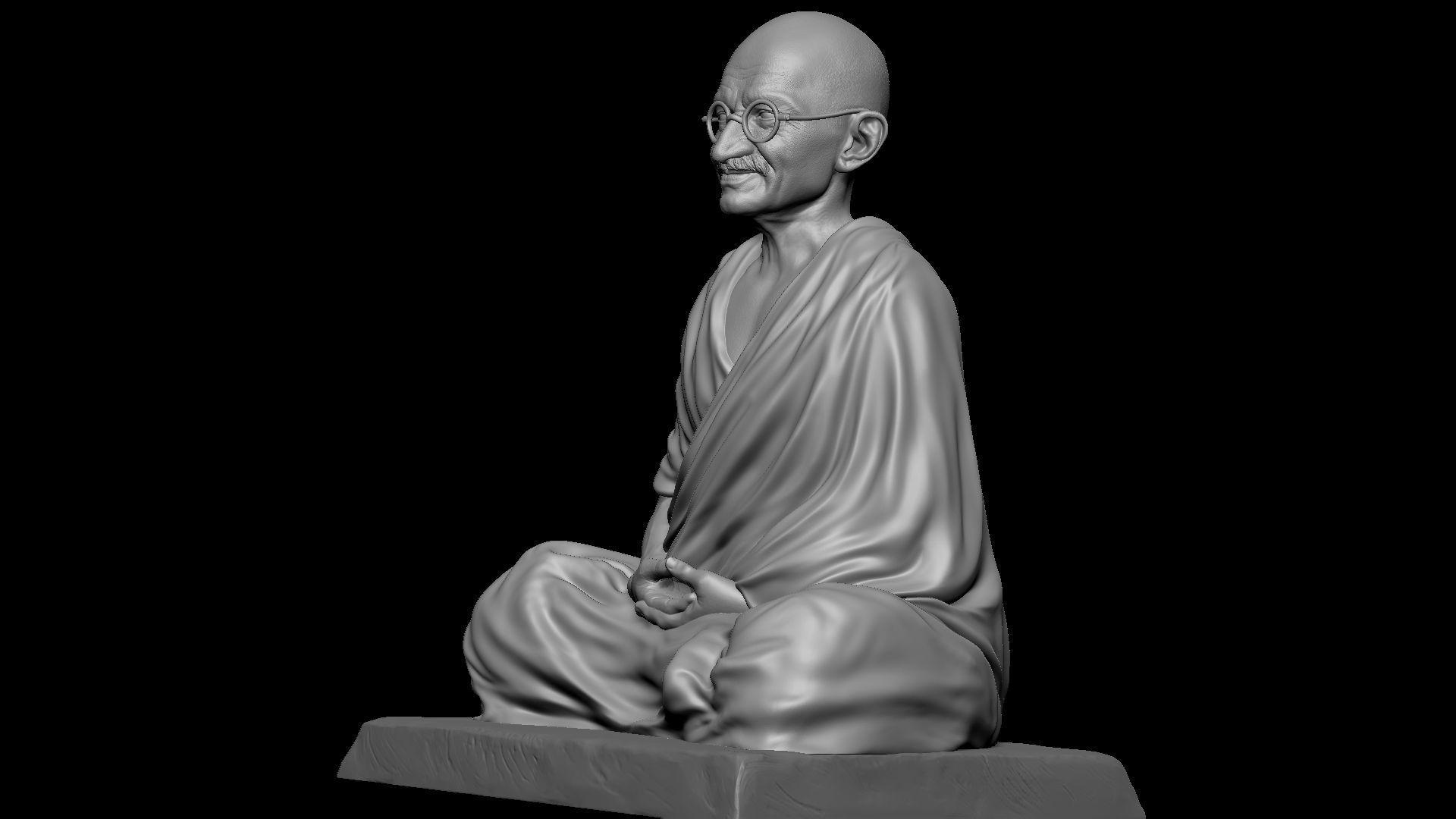 Mahatma Gandhi sculpture 3D print model_31
