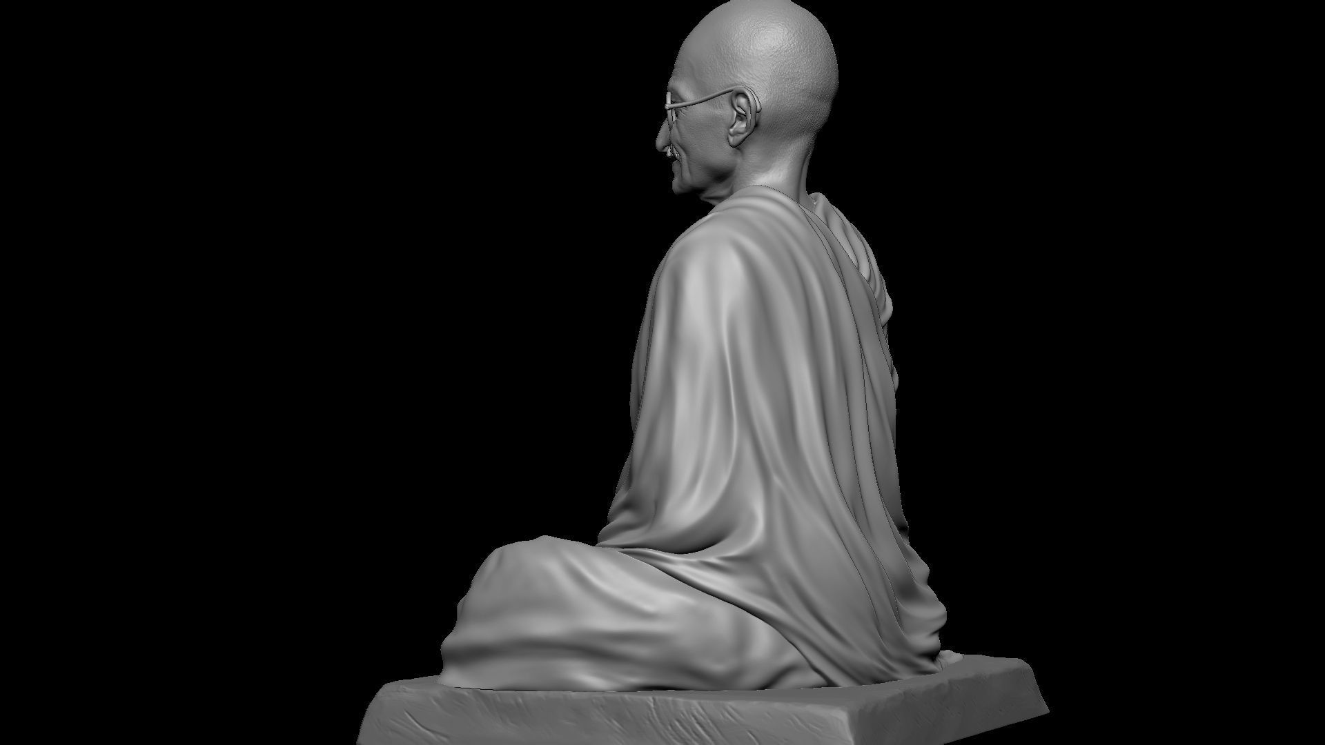 Mahatma Gandhi sculpture 3D print model_6
