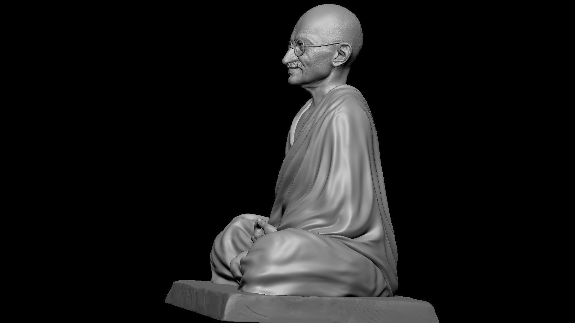 Mahatma Gandhi sculpture 3D print model_32
