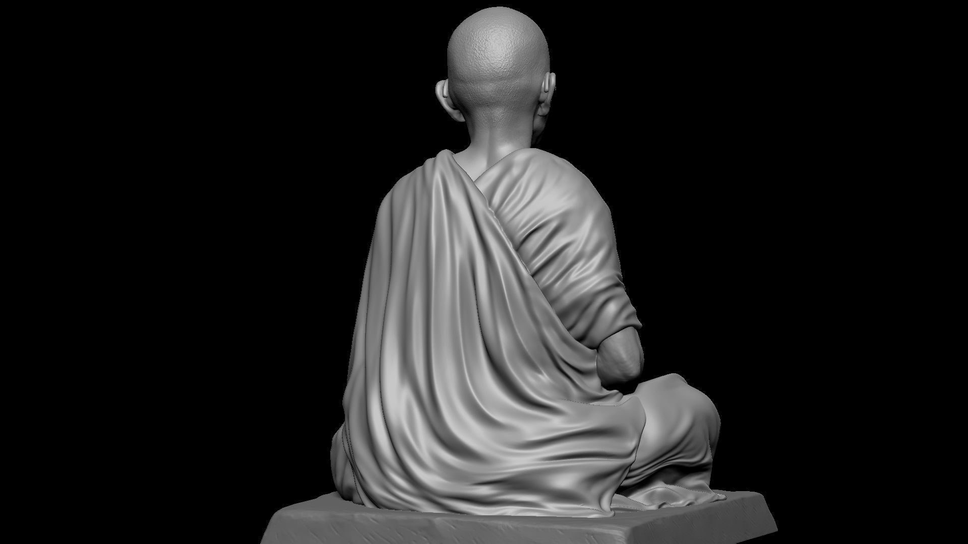 Mahatma Gandhi sculpture 3D print model_12