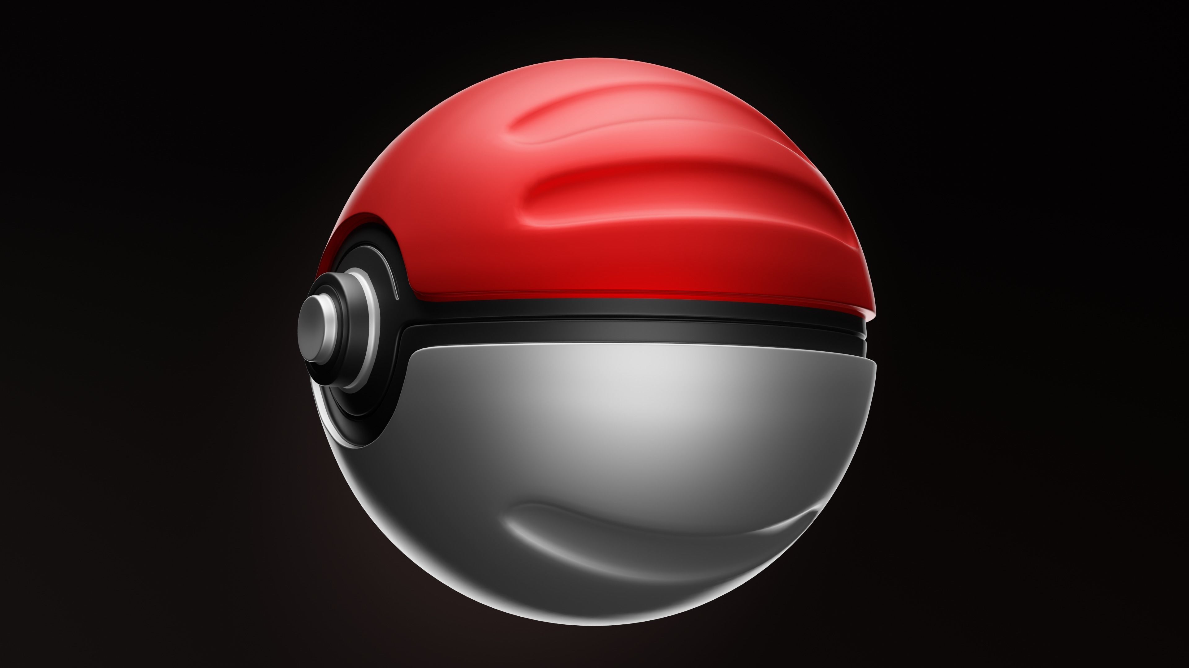 Pokeball Low-poly 3D model_1