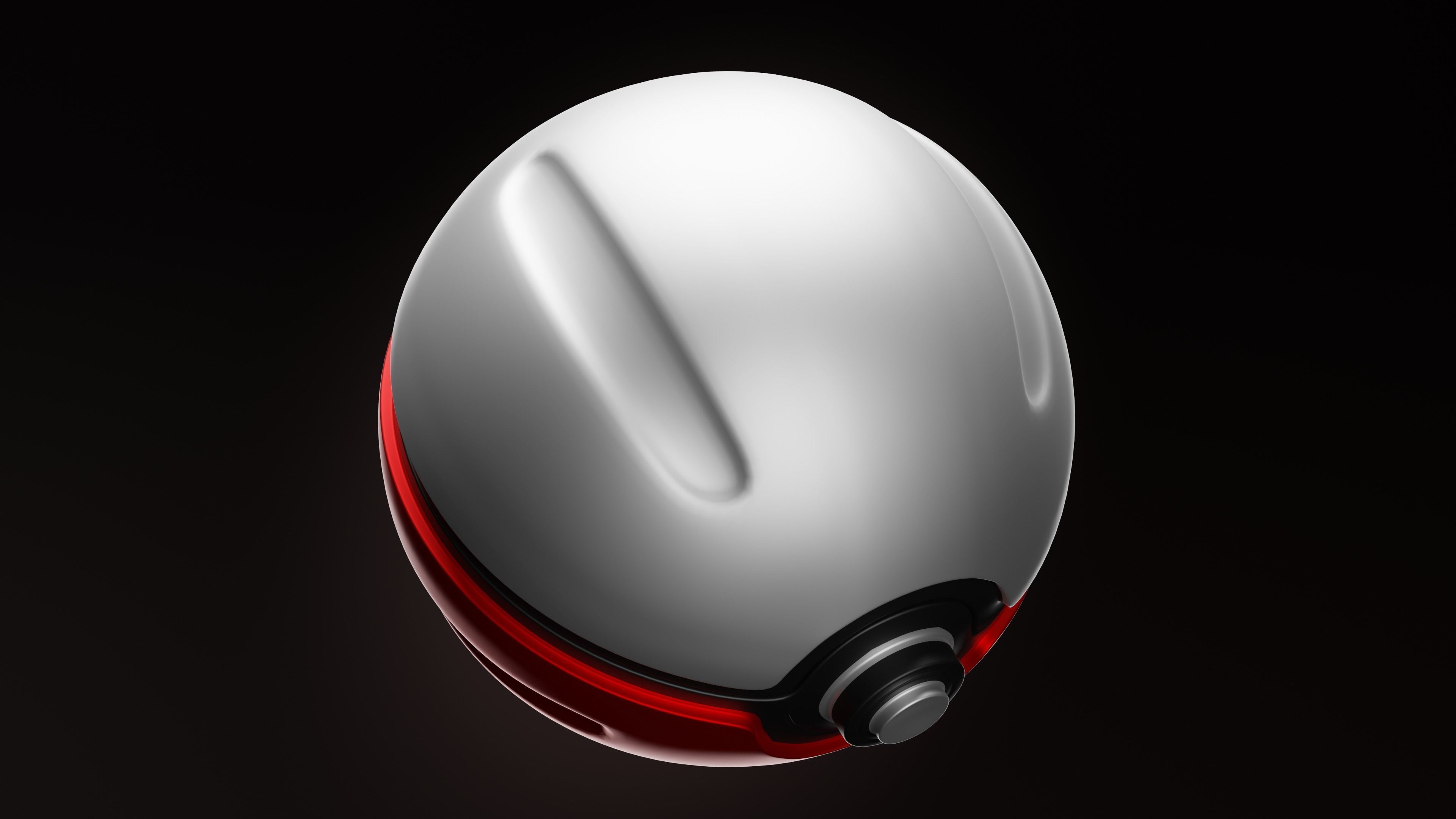 Pokeball Low-poly 3D model_3