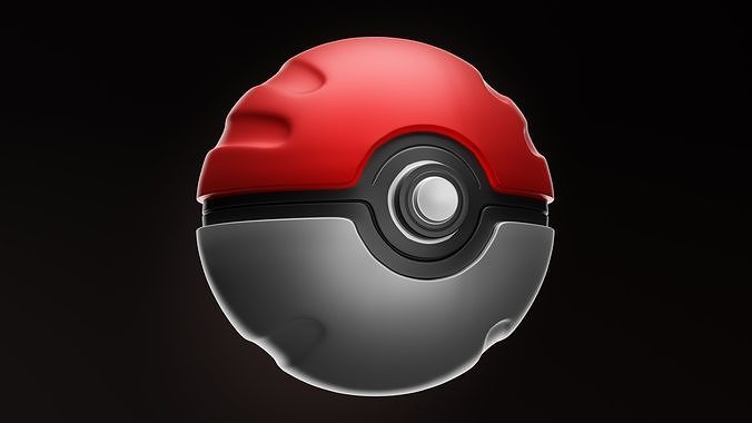 Pokeball Low-poly 3D model