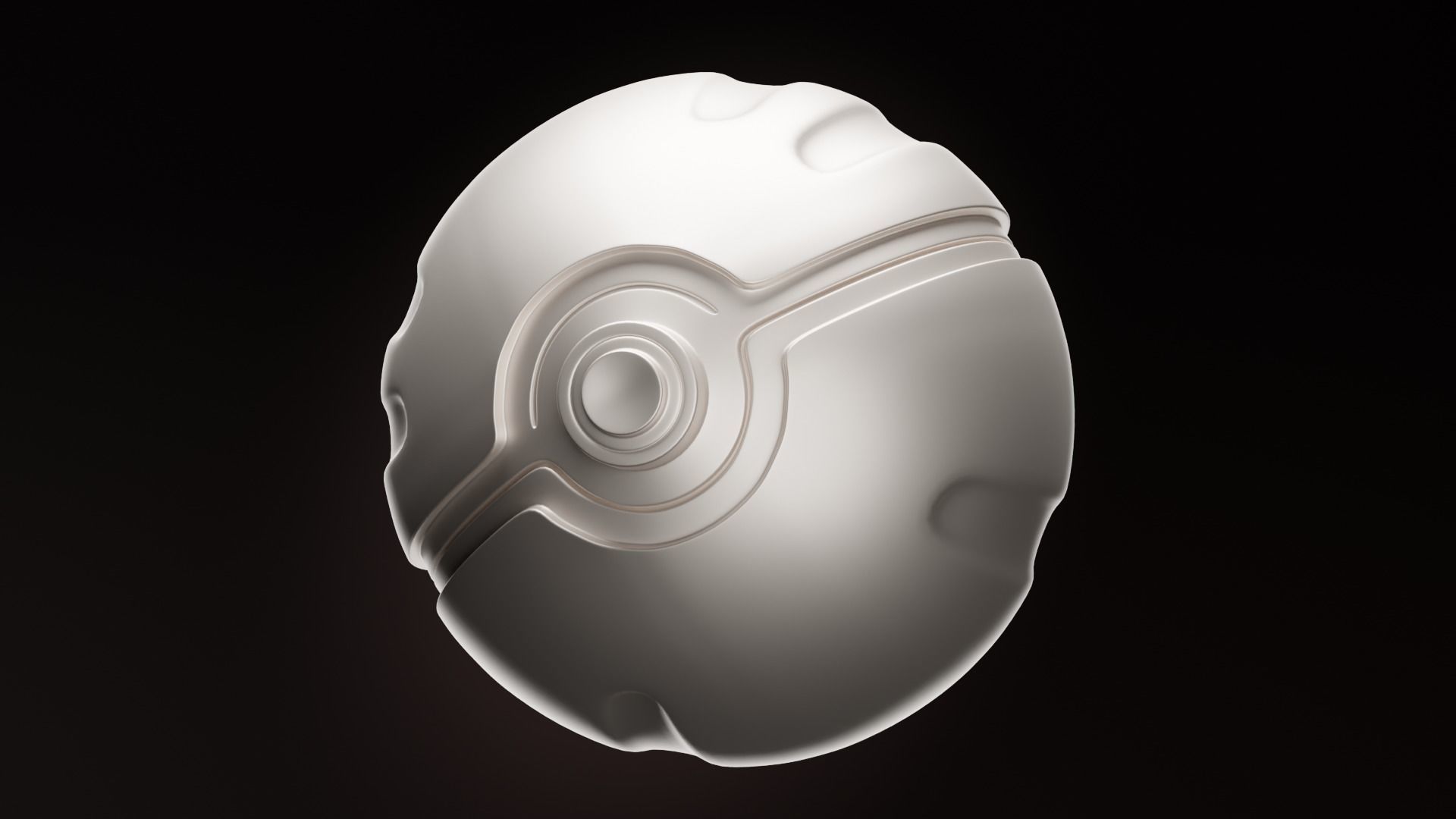 Pokeball Low-poly 3D model_4