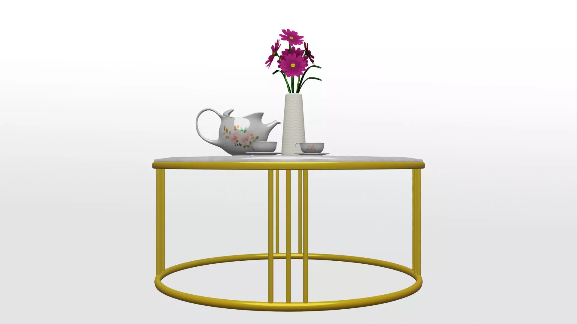 Tea Table Low-poly 3D model