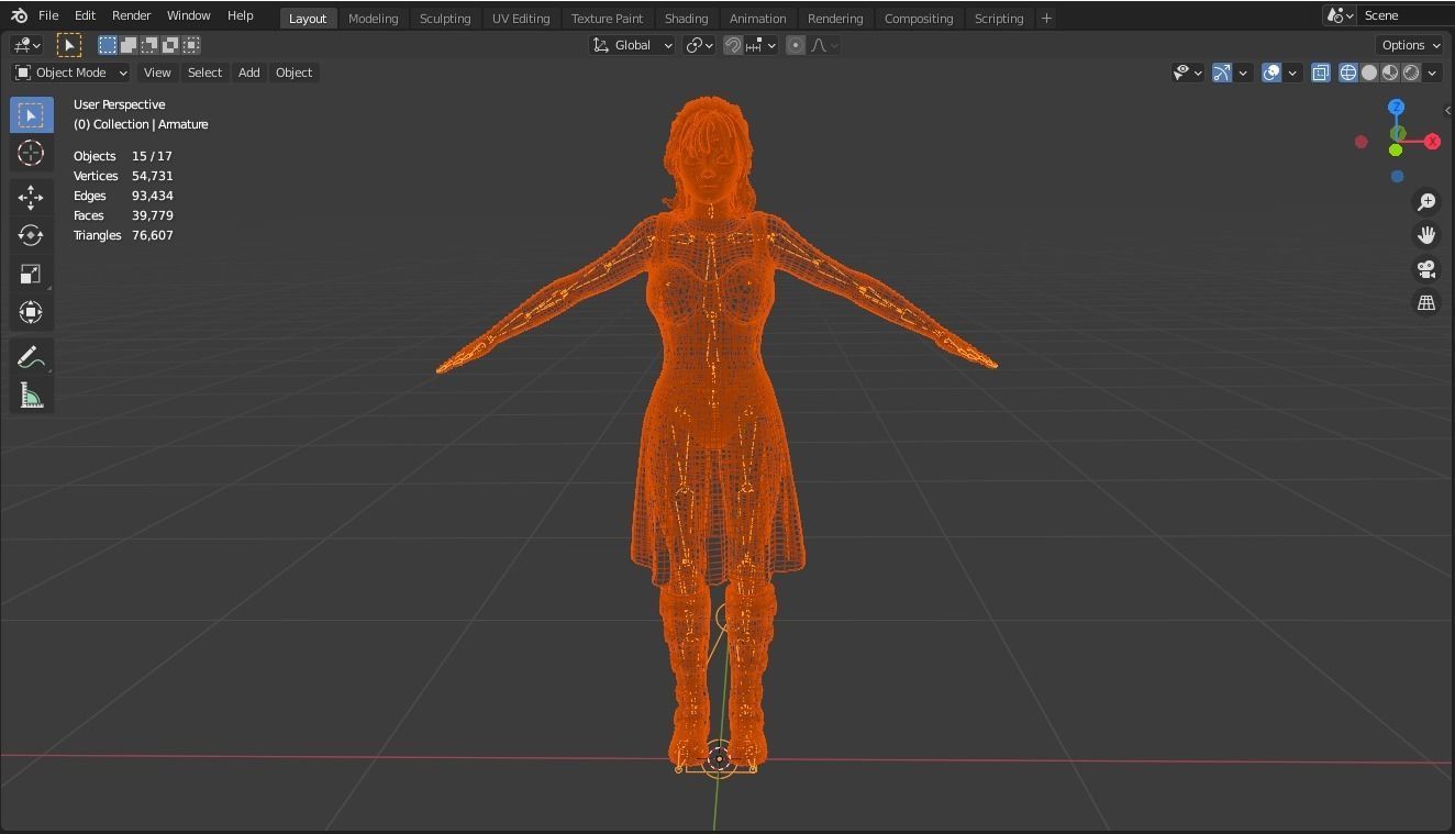 Cartoon Woman 3D model  Low-poly 3D model_21