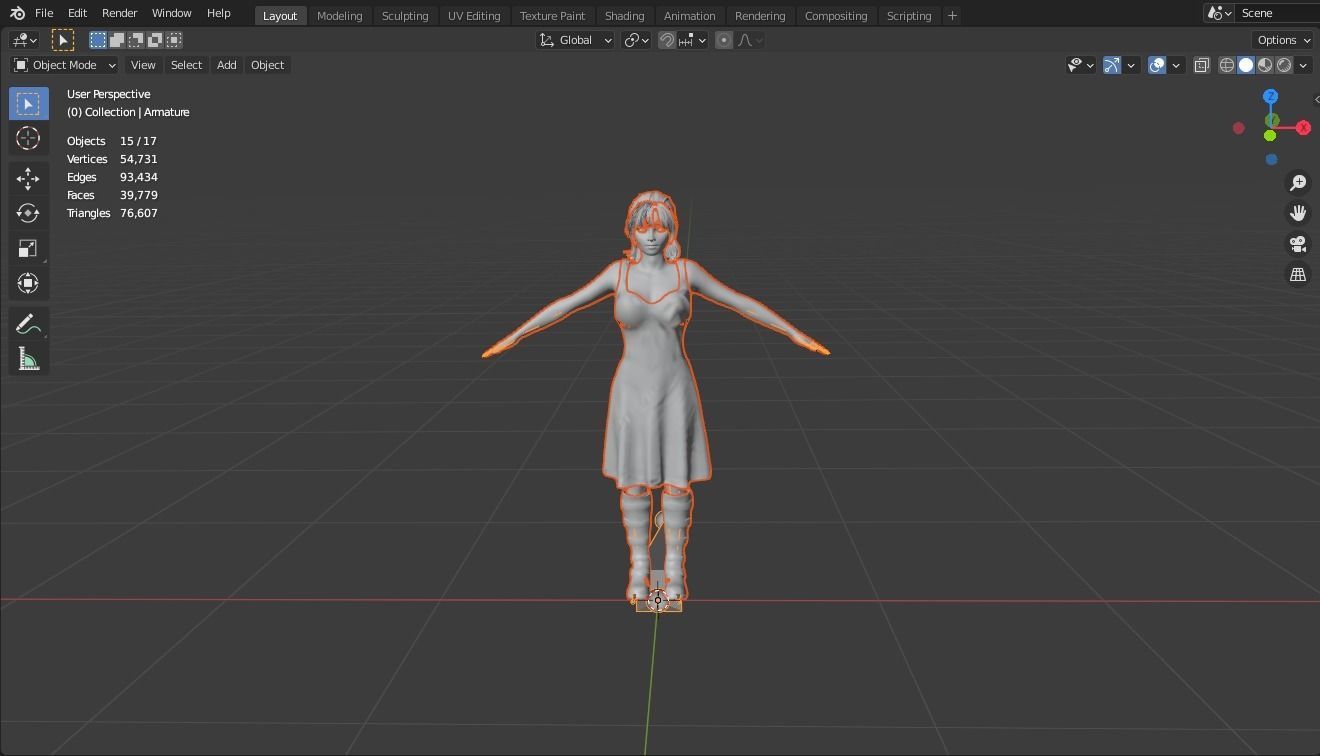 Cartoon Woman 3D model  Low-poly 3D model_19