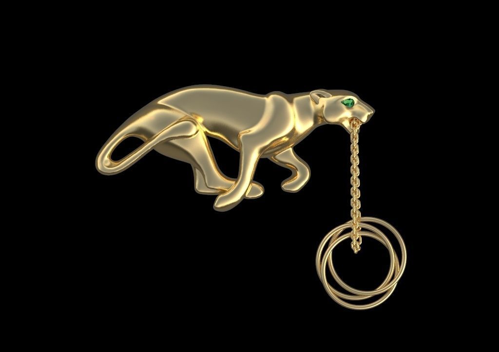 BROOCH PANTHER 3D print model_8