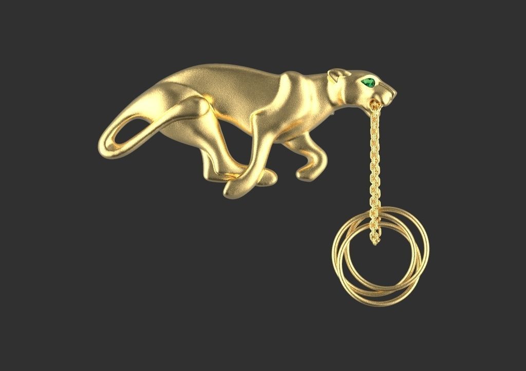 BROOCH PANTHER 3D print model_1
