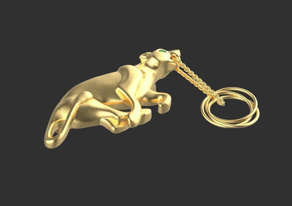 BROOCH PANTHER 3D print model_2