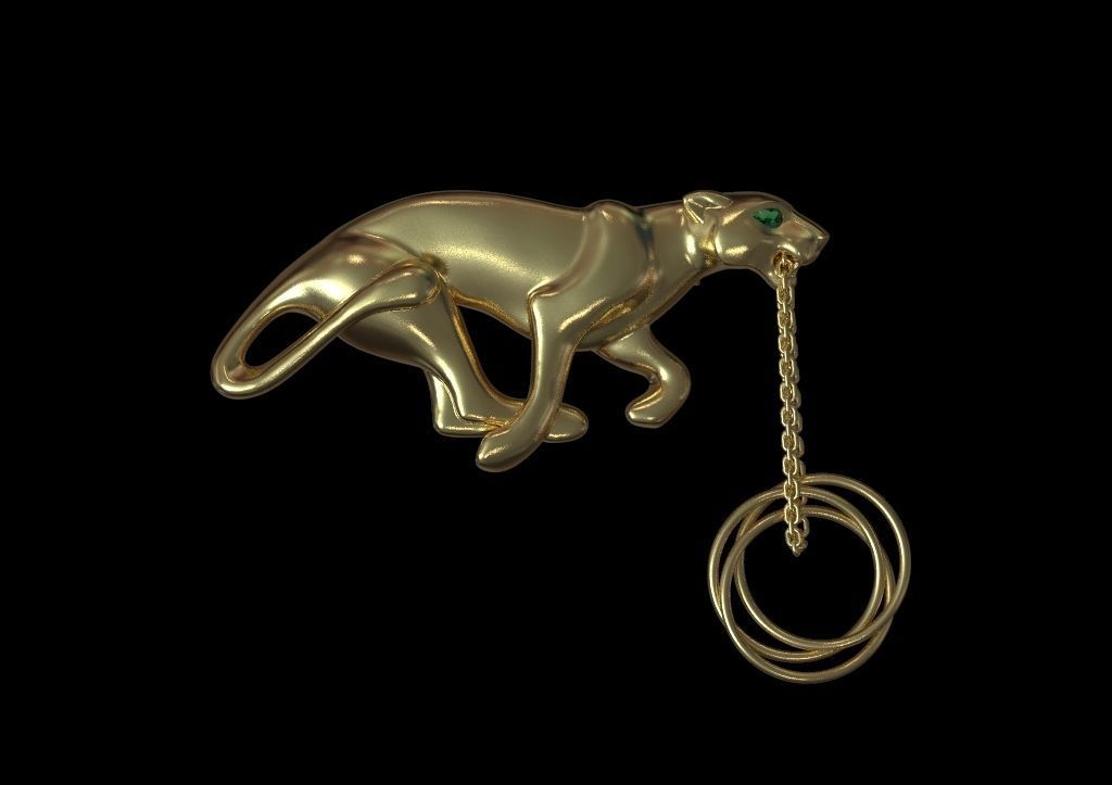 BROOCH PANTHER 3D print model_6