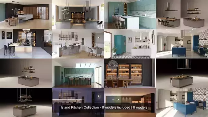 Island Kitchen Collection - 8 models included 