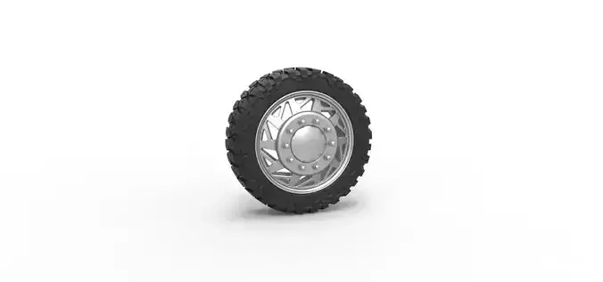 Front semi wheel for pickup V14 Scale 1 to 25