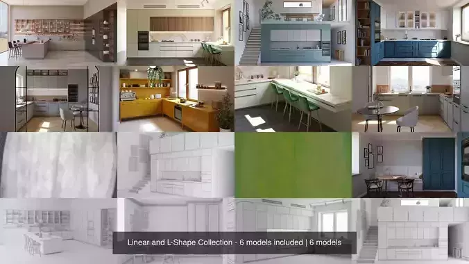 Linear and L-Shape Collection - 6 models included 