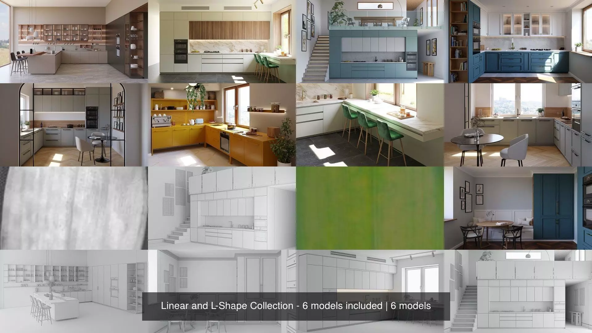 Linear and L-Shape Collection - 6 models included _0