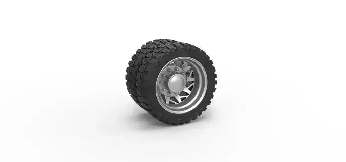 Rear semi wheel for pickup V14 Scale 1 to 25