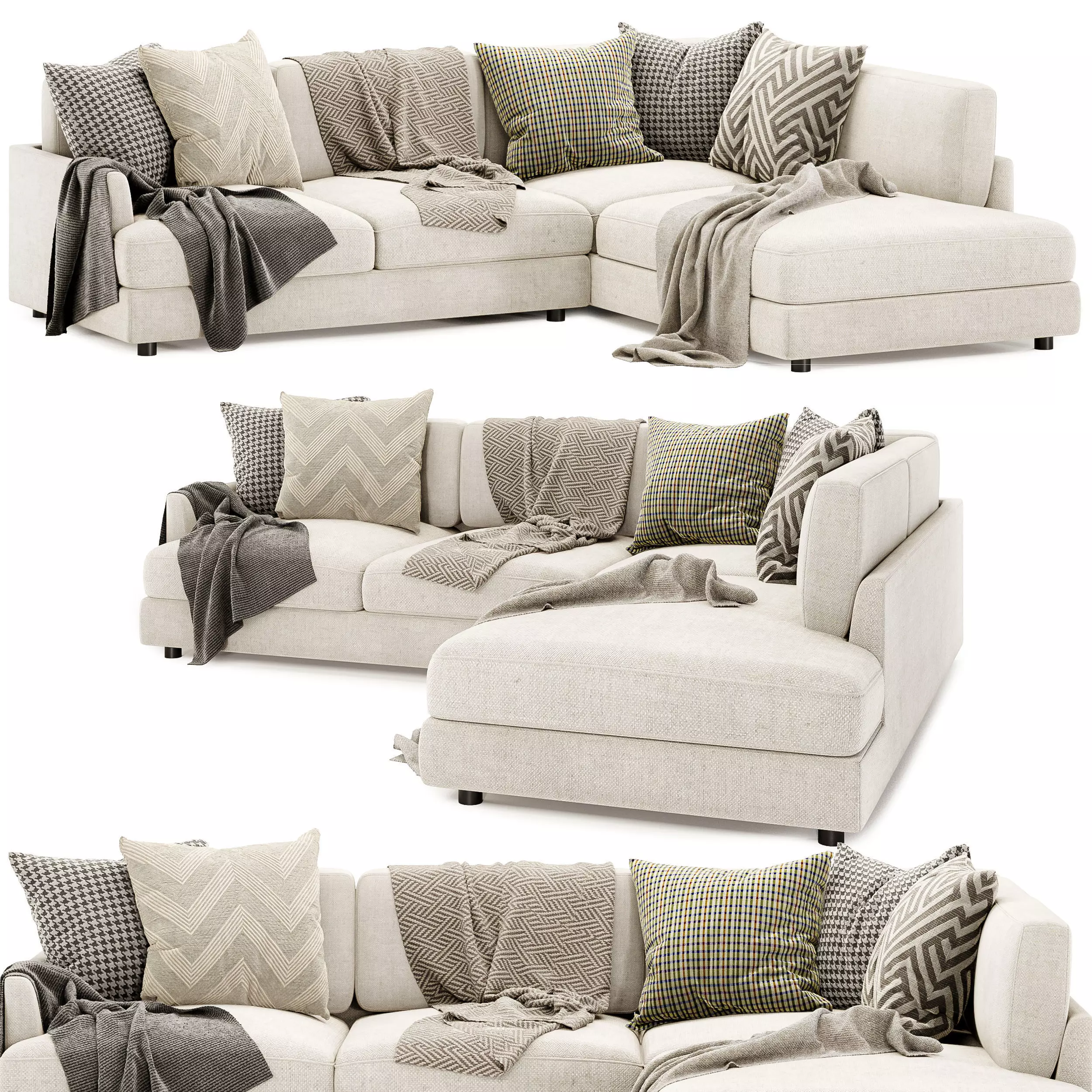 Temple corner chaise sofa 3D model