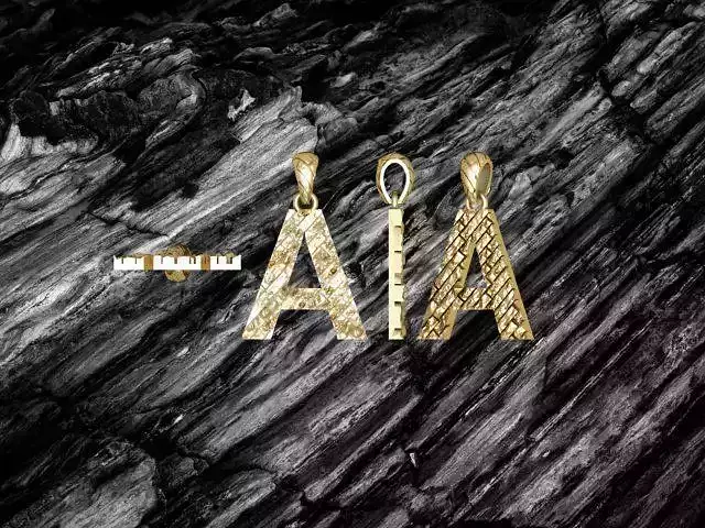 A Letter Alphabet Tiles Texture Pedant 3D Print Model