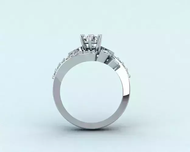 Twisted Leaf Diamond Ring