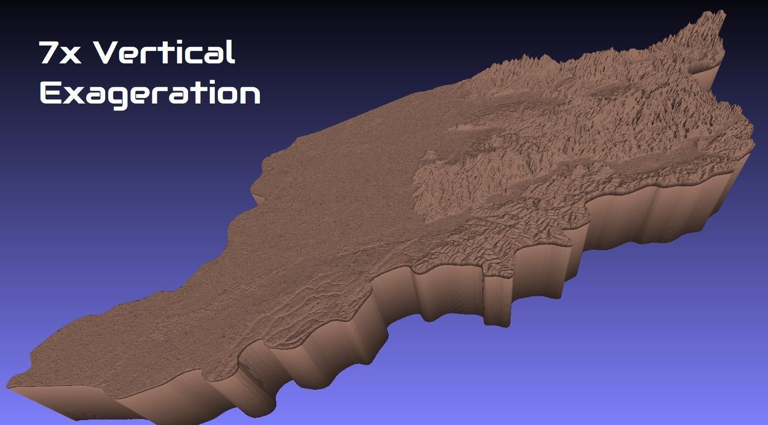 Romania 3D Map of Arad County 1 to 1000000 3D print model_1