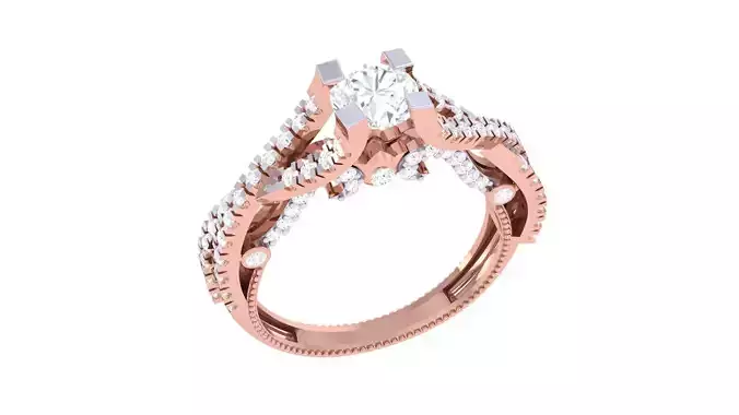 Solitaire High Jewelry Diamond Cocktail Ring 3dm stl obj renders