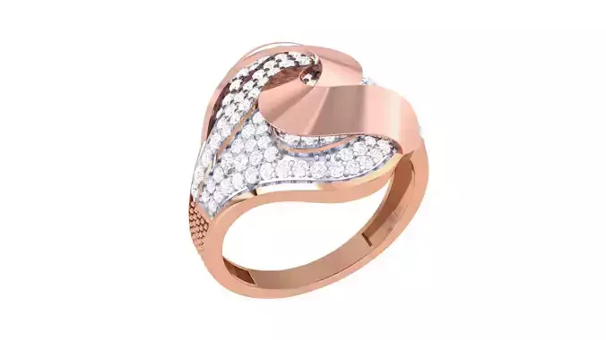 High Jewelry Diamond Cocktail Ring 3dm stl obj renders