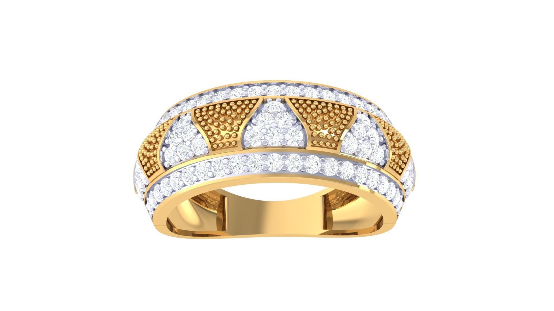 Beads High Jewelry Diamond Cocktail Ring 3dm stl obj renders 3D print model_5