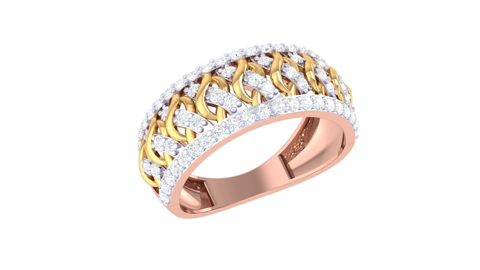 Mesh High Jewelry Diamond Cocktail Ring 3dm stl obj renders 3D print model_2