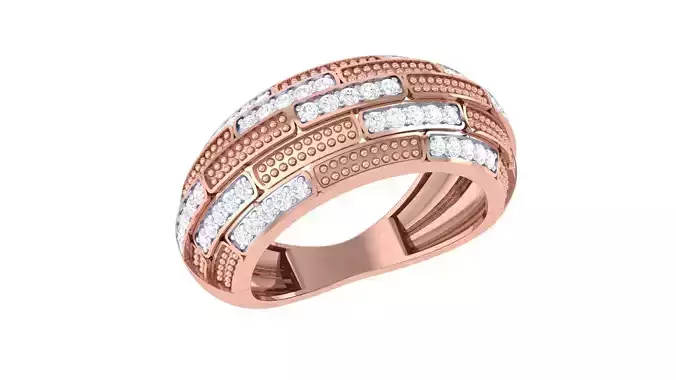 Small Beads High Jewelry Diamond Cocktail Ring 3dm stl obj