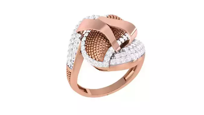 High Jewelry Diamond Cocktail Ring 3dm stl obj renders