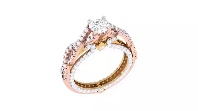 Solitaire High Jewelry Diamond Cocktail Ring 3dm stl obj renders