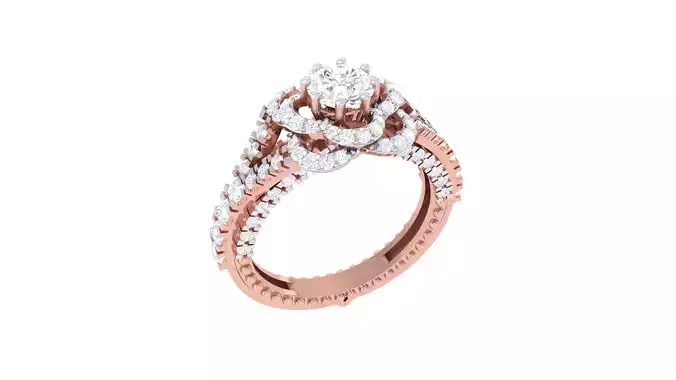 Solitaire High Jewelry Diamond Cocktail Ring 3dm stl obj renders
