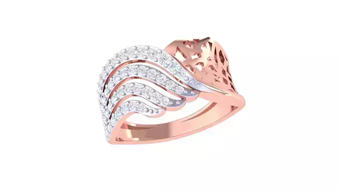High Jewelry Diamond Cocktail Ring 3dm stl obj renders 3D print model