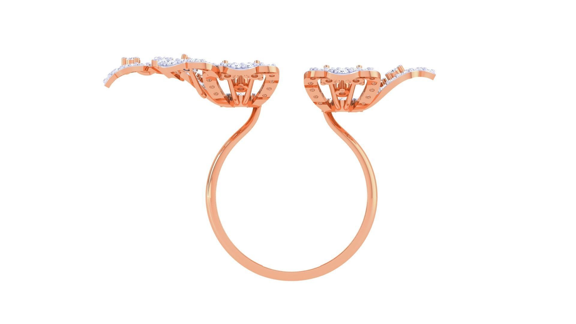 Flower High Jewelry Diamond Cocktail Ring 3dm stl obj renders 3D print model_12