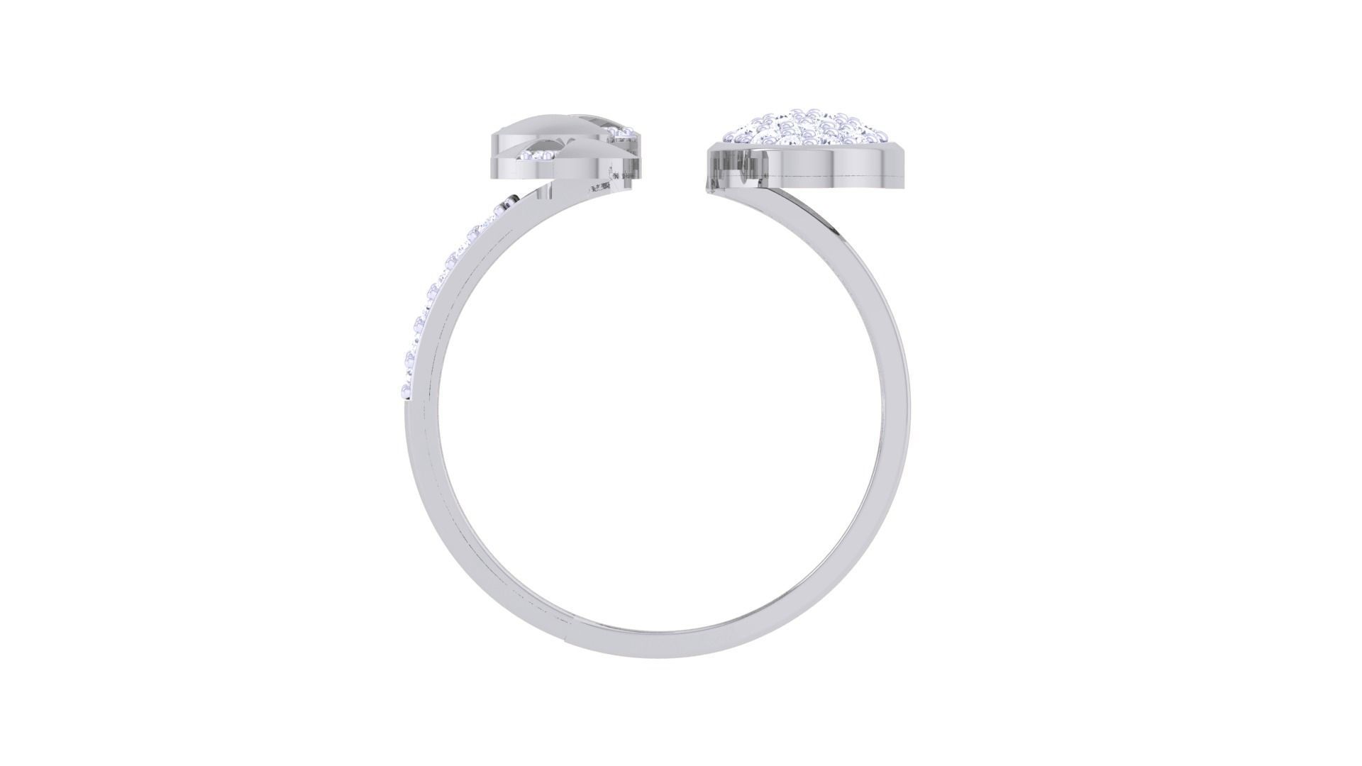 Diamond Screw Head High Jewelry Cocktail Ring 3dm stl obj  3D print model_11