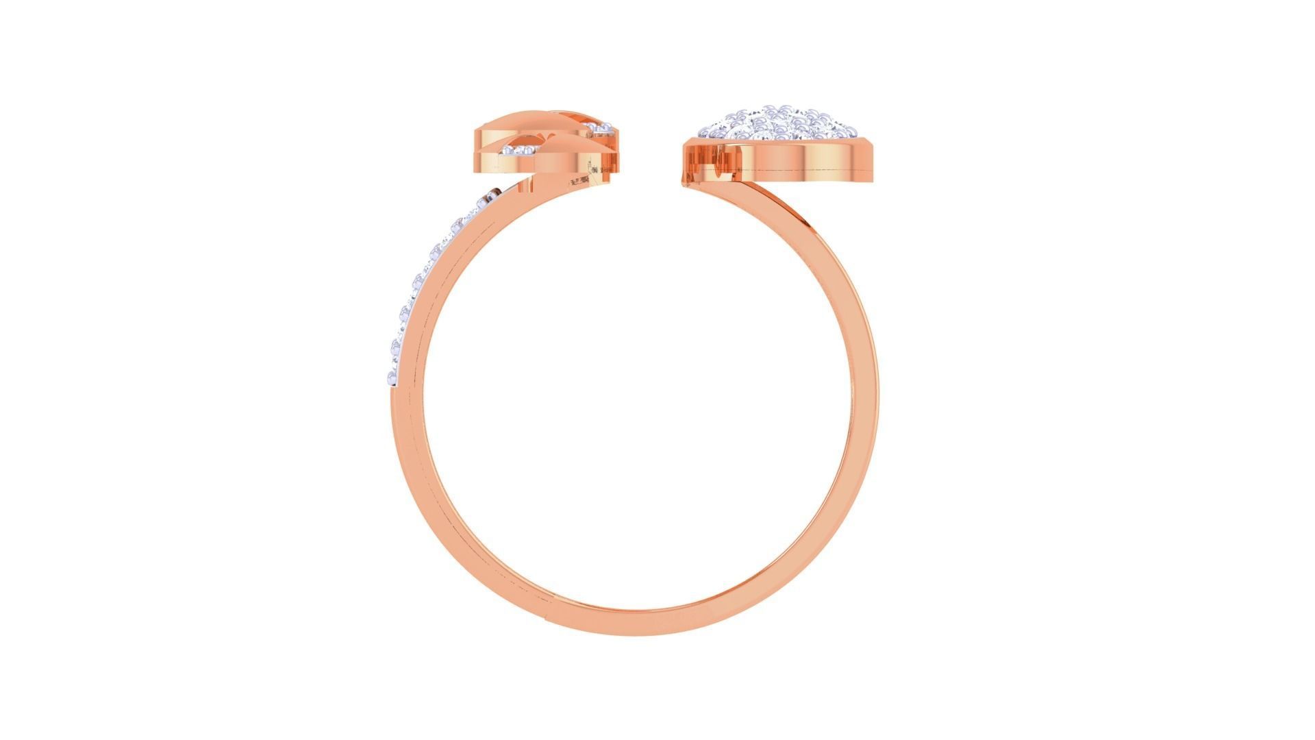 Diamond Screw Head High Jewelry Cocktail Ring 3dm stl obj  3D print model_12